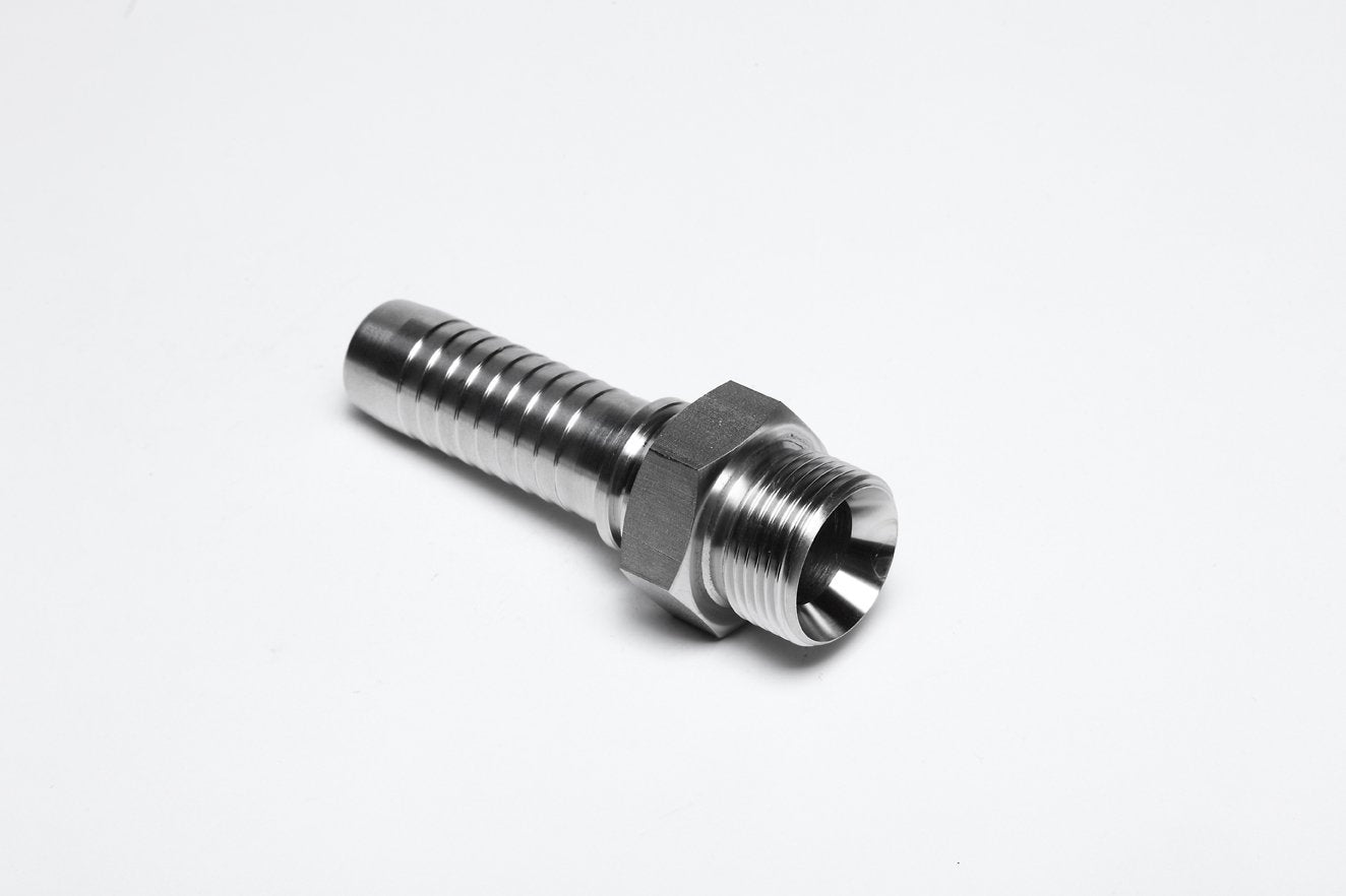 1/2" BSPP CONE SEAT HEX MALE x 1/2" R9R HOSETAIL-MCS9-250-08 - Custom Fittings