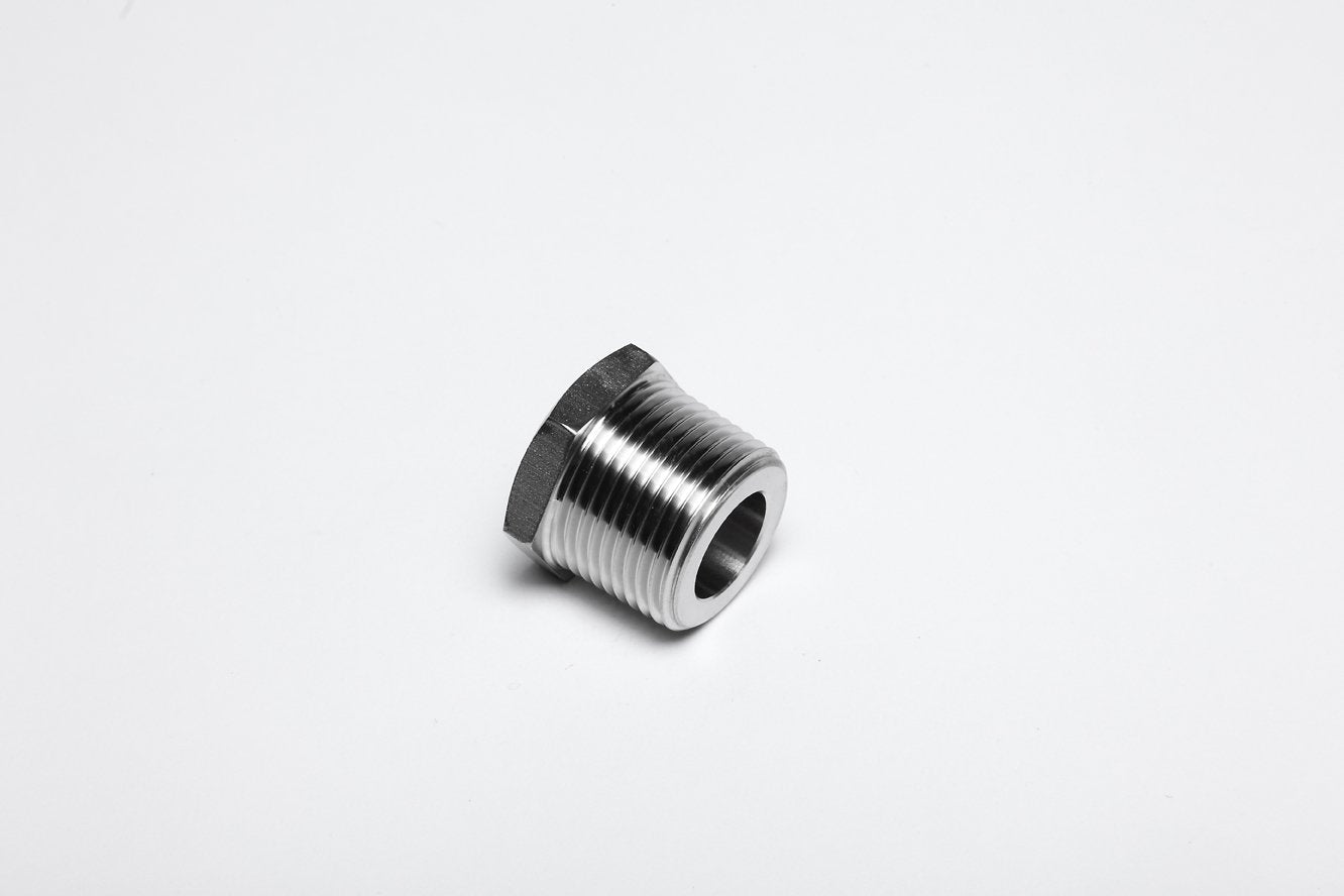 1/2" BSPT MALE x 3/8" BSPP FEMALE HEX REDUCING BUSH-RB-150-08-06 - Custom Fittings