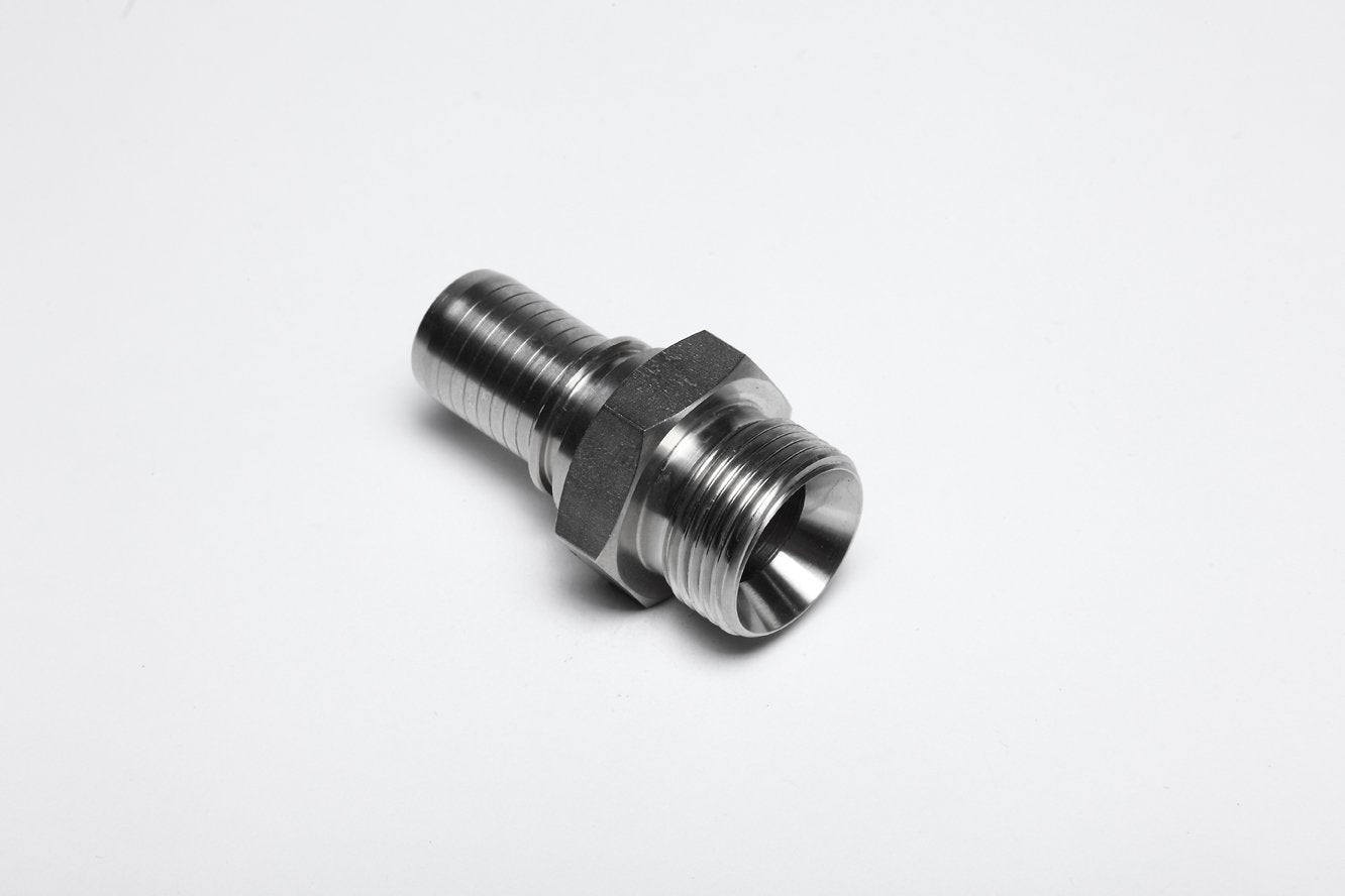 1/4" BSPP CONE SEAT HEX MALE x 1/4" PTFE HOSETAIL-MCS-100-04 - Custom Fittings