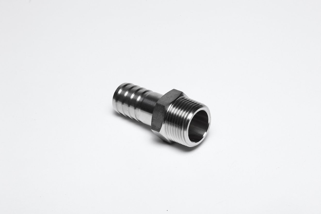 1/4" BSPT HEX MALE x 3/8" OD SERRATED HOSETAIL-MTH-17BT-04-06 - Custom Fittings