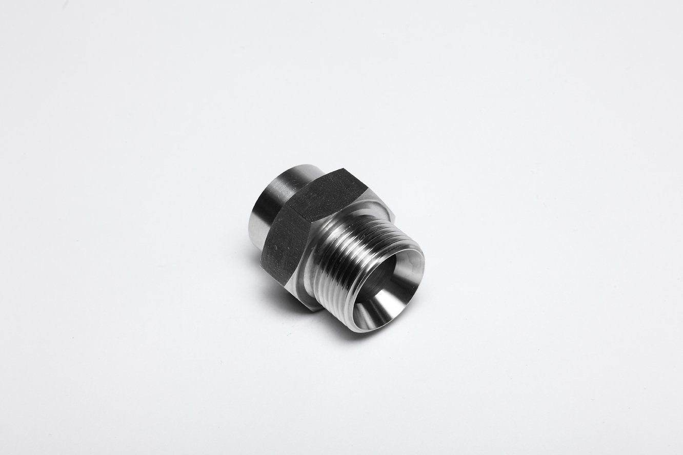 1/8" BSPP CONE SEAT HEX MALE FOR WELDING TO METALLIC HOSE-FMC-125-02 - Custom Fittings