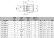 3/4"-16 JIC MALE x 3/8" BSPP FIXED FEMALE HEX ADAPTOR-UFC-5BP-08-06 - Custom Fittings