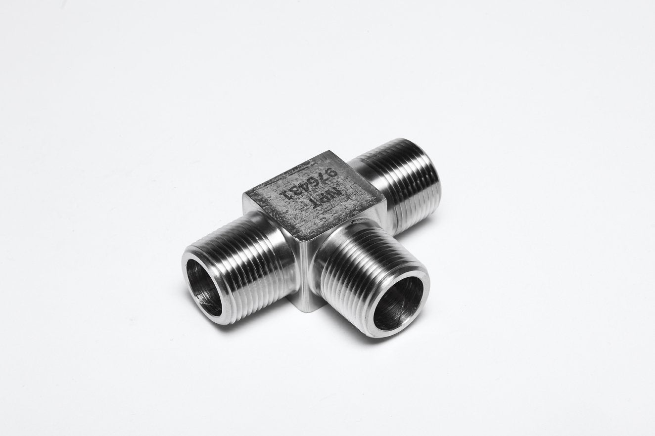 3/8" NPT ALL MALE EQUAL TEE-MT-5NT-06 - Custom Fittings