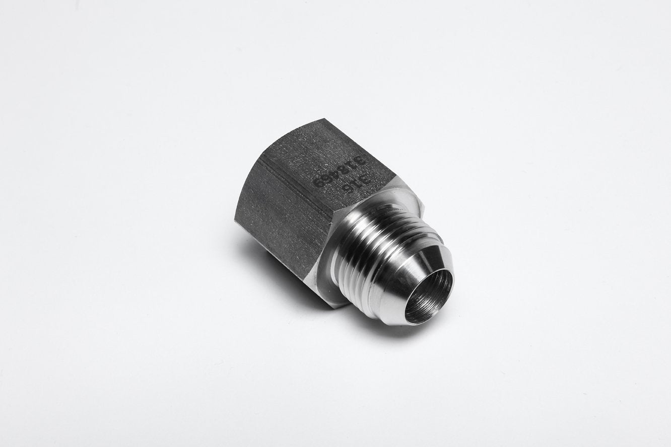 9/16"-18 JIC MALE x 1/2" BSPP HEX FIXED FEMALE ADAPTOR-UFC-5BP-06-08 - Custom Fittings