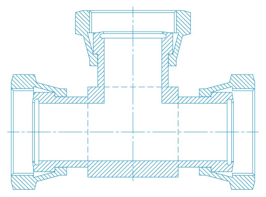 BEAM SEAL ALL SWIVEL FEMALE TEE | ST-900 - Custom Fittings